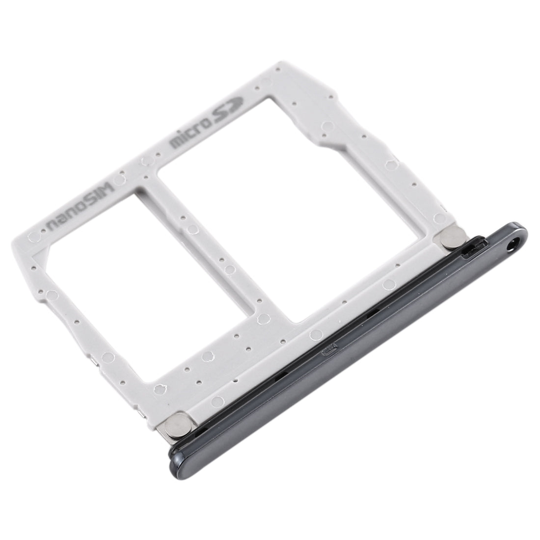 SIM Card Tray + Micro SD Card Tray for LG K40 / K12 Plus / X4 (2019) / X420EM / X420BMW / X420HM / X420 / X420N (Silver)