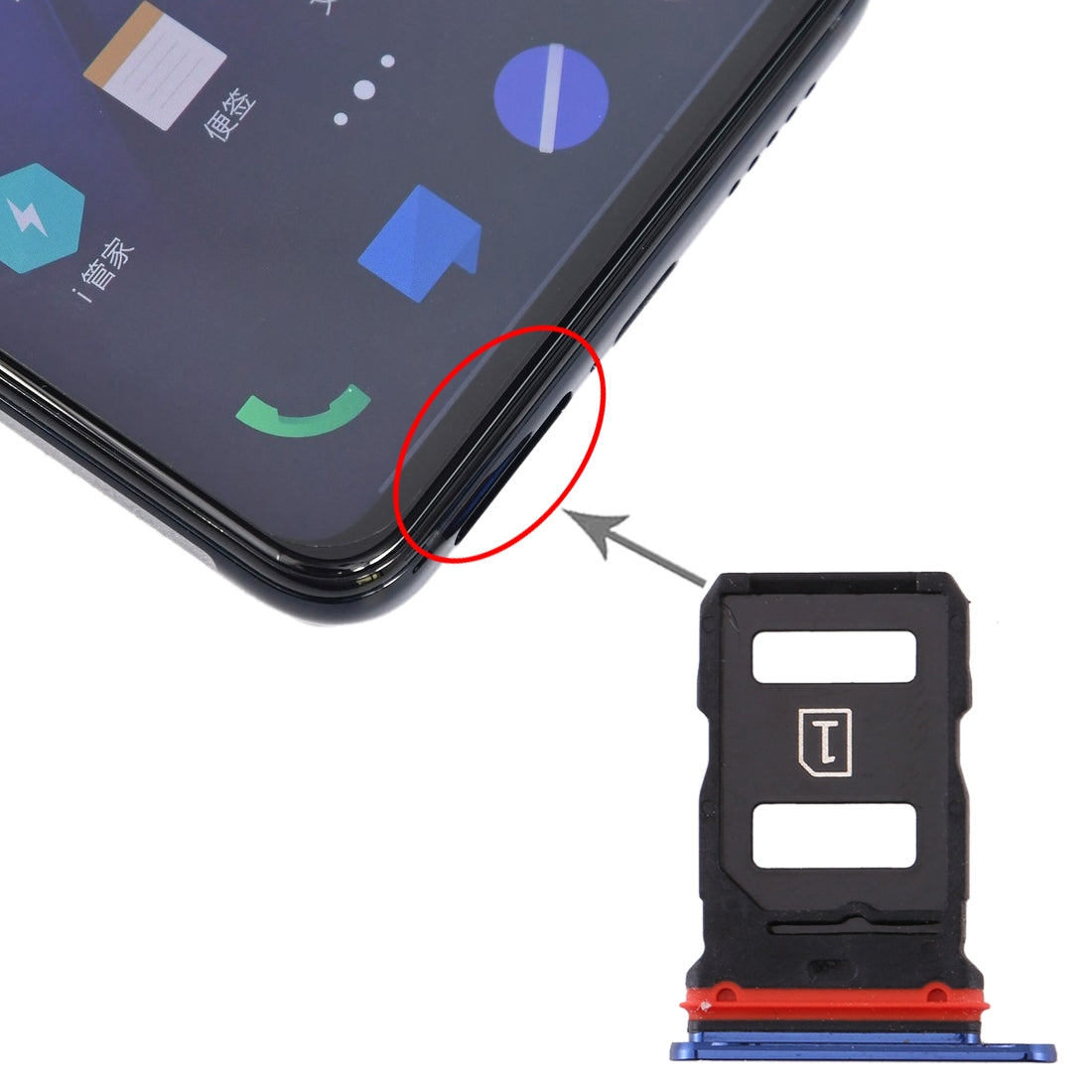 For Vivo iQOO Pro SIM Card Tray + SIM Card Tray (Blue)
