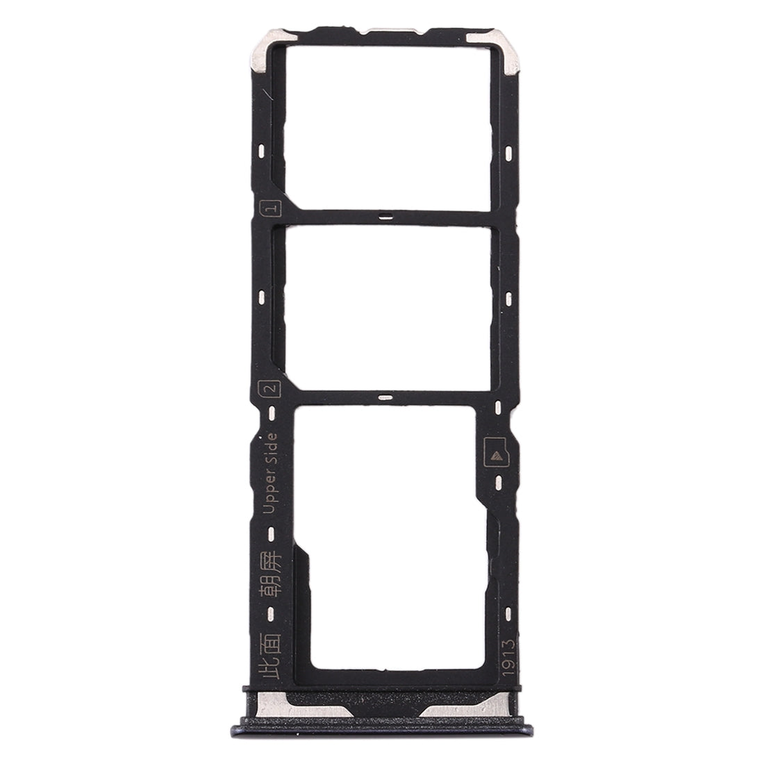 For Vivo Y7s SIM Card Tray + SIM Card Tray + Micro SD Card Tray (Black)