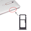 SIM Card Tray + SIM Card Tray / Micro SD Card Tray for Nokia 6.1 / 6 (2018) / TA-1043 TA-1045 TA-1050 TA-1054 TA-1068 (Black)
