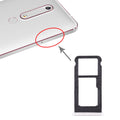 SIM Card Tray + SIM Card Tray / Micro SD Card Tray for Nokia 6.1 / 6 (2018) / TA-1043 TA-1045 TA-1050 TA-1054 TA-1068 (White)