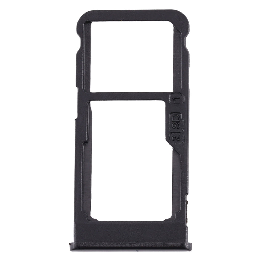 SIM Card Tray + SIM Card Tray / Micro SD Card Tray for Nokia 5.1 Plus / X5 TA-1102 TA-1105 TA-1108 TA-1109 TA-1112 TA-1120 TA-1199(Black)