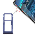 SIM Card Tray + SIM Card Tray / Micro SD Card Tray for Nokia 5.1 Plus / X5 TA-1102 TA-1105 TA-1108 TA-1109 TA-1112 TA-1120 TA-1199(Blue)