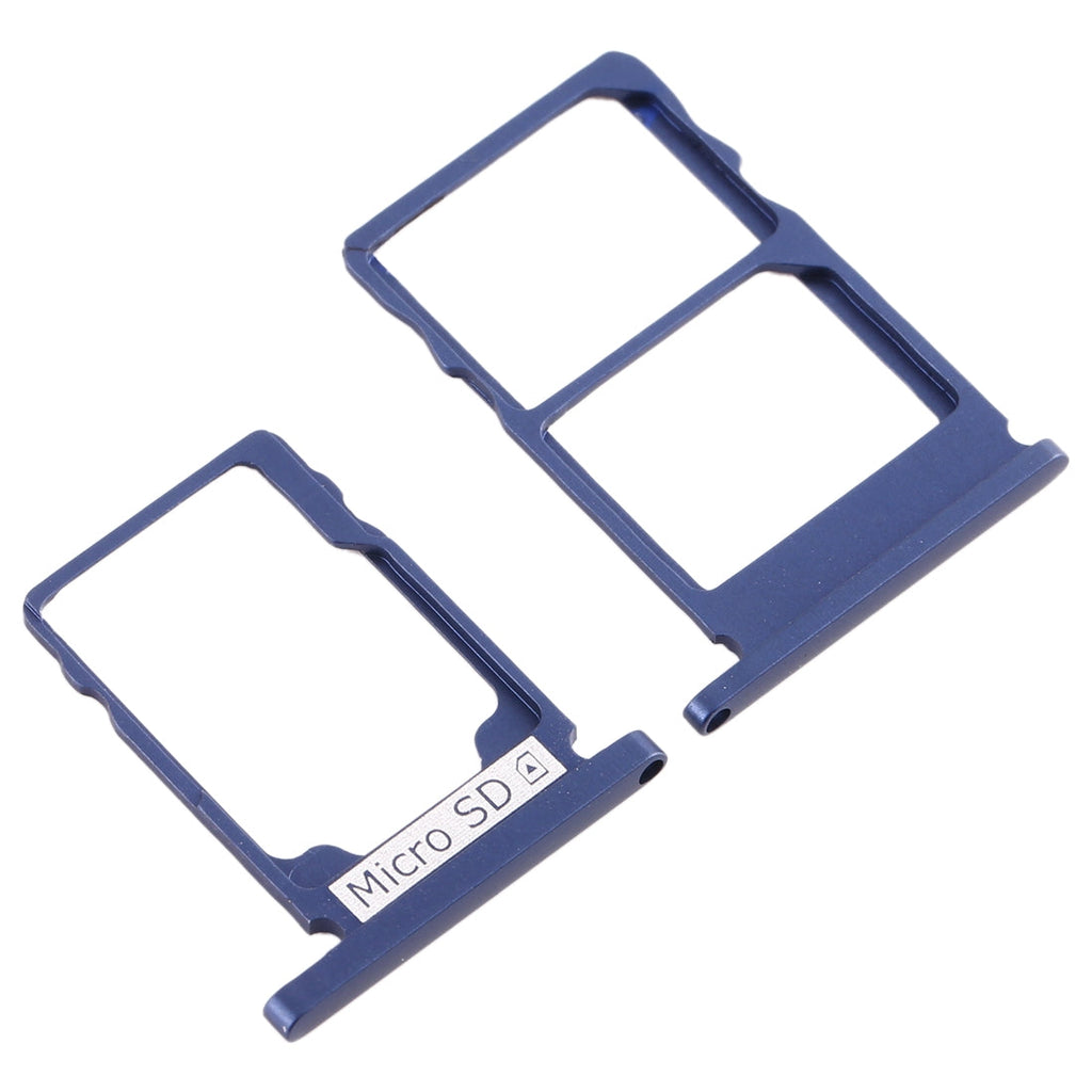 SIM Card Tray + SIM Card Tray + Micro SD Card Tray for Nokia 5.1 TA-1075 (Blue)