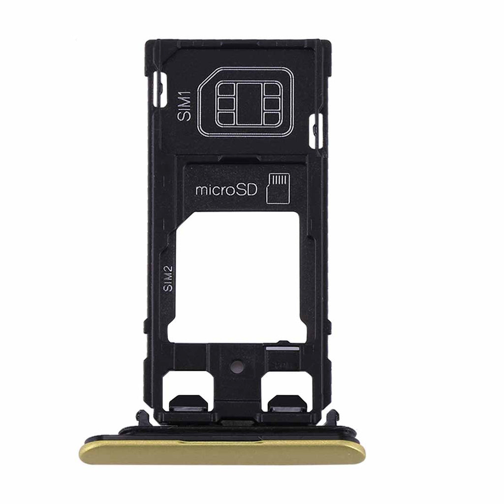 for Sony Xperia XZs (Dual SIM Version) SIM & Micro SD / SIM Card Tray(Gold)