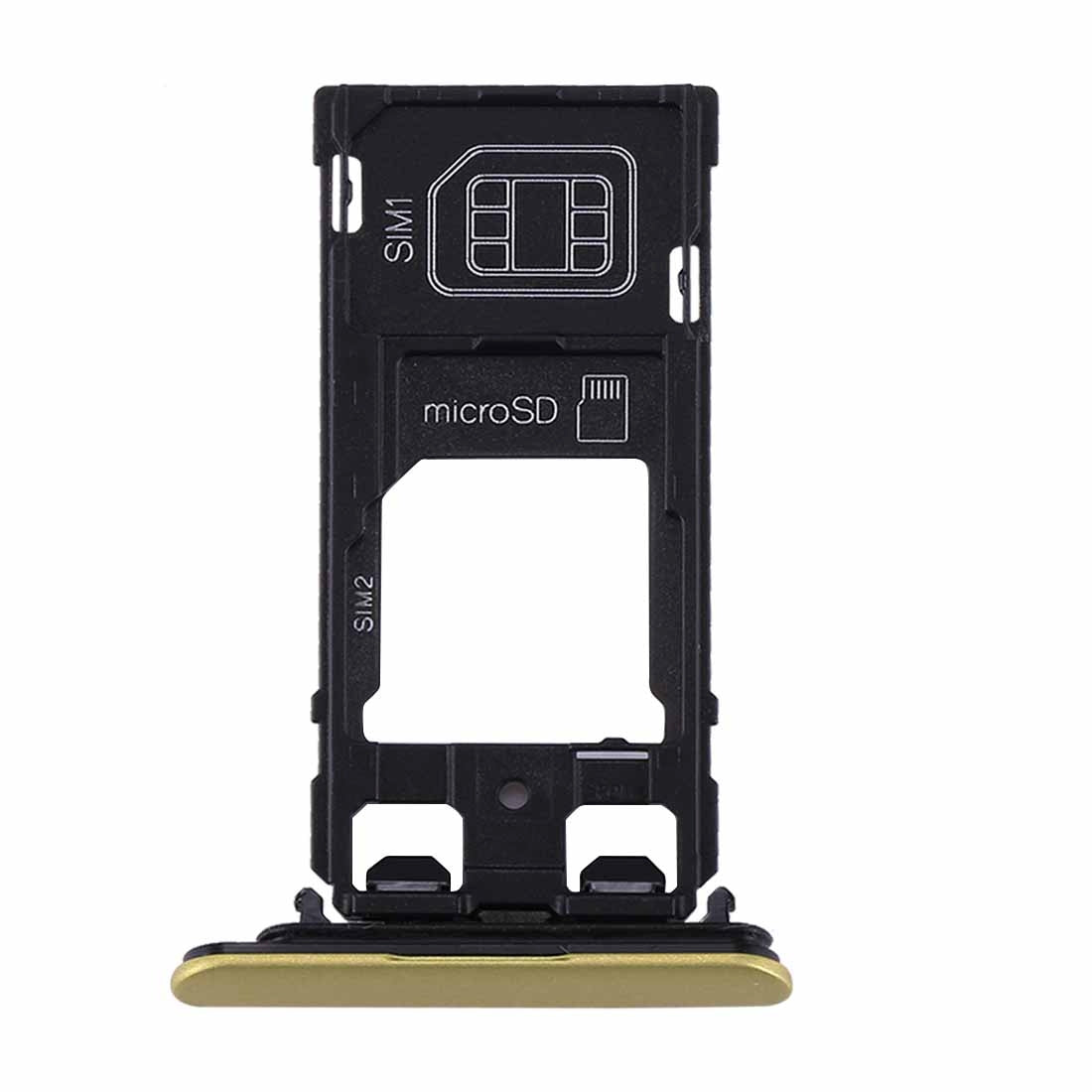 for Sony Xperia XZs (Dual SIM Version) SIM & Micro SD / SIM Card Tray(Gold)