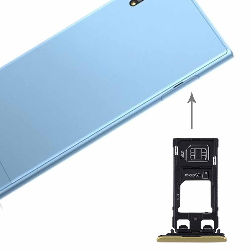 for Sony Xperia XZs (Dual SIM Version) SIM & Micro SD / SIM Card Tray(Gold)