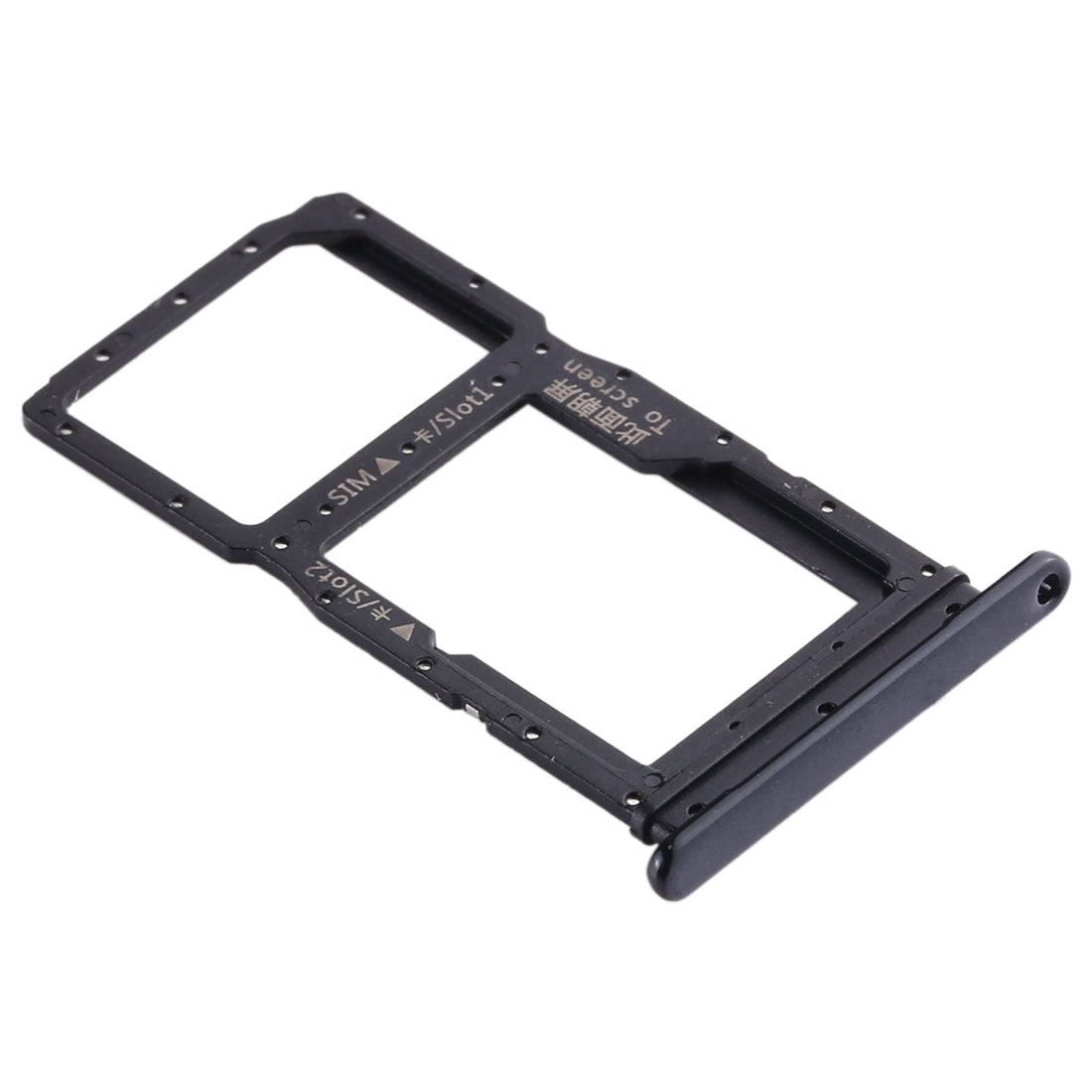 SIM Card Tray + SIM Card Tray / Micro SD Card Tray for Huawei Enjoy 10 Plus (Black)