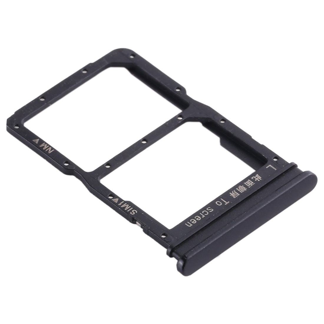 SIM Card Tray + NM Card Tray for Huawei Honor 20 Lite (Black)