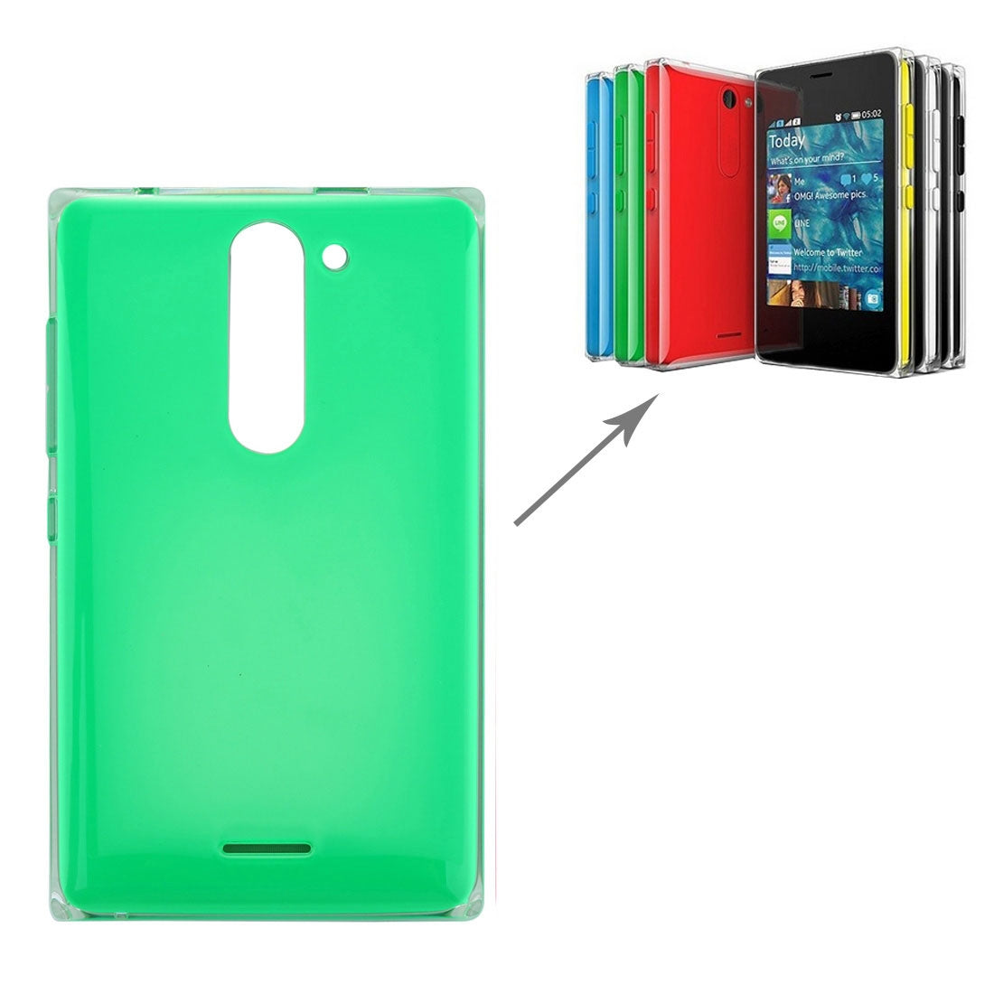 Dual SIM Battery Back Cover for Nokia Asha 502 (Green)