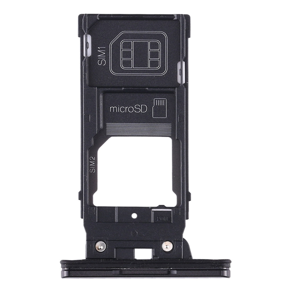 SIM Card Tray + SIM Card Tray + Micro SD Card Tray for Sony Xperia XZ2(Black)