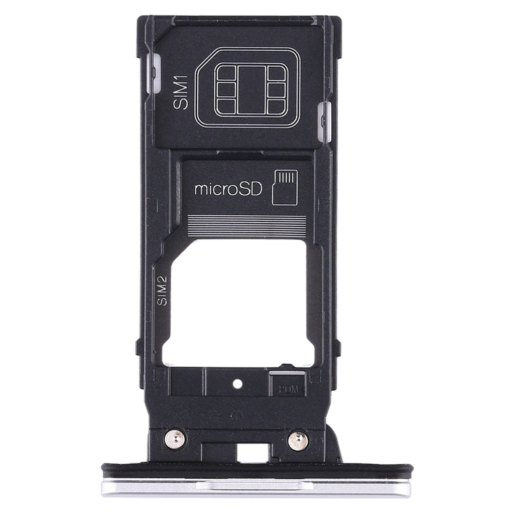 SIM Card Tray + SIM Card Tray + Micro SD Card Tray for Sony Xperia XZ2(Silver)