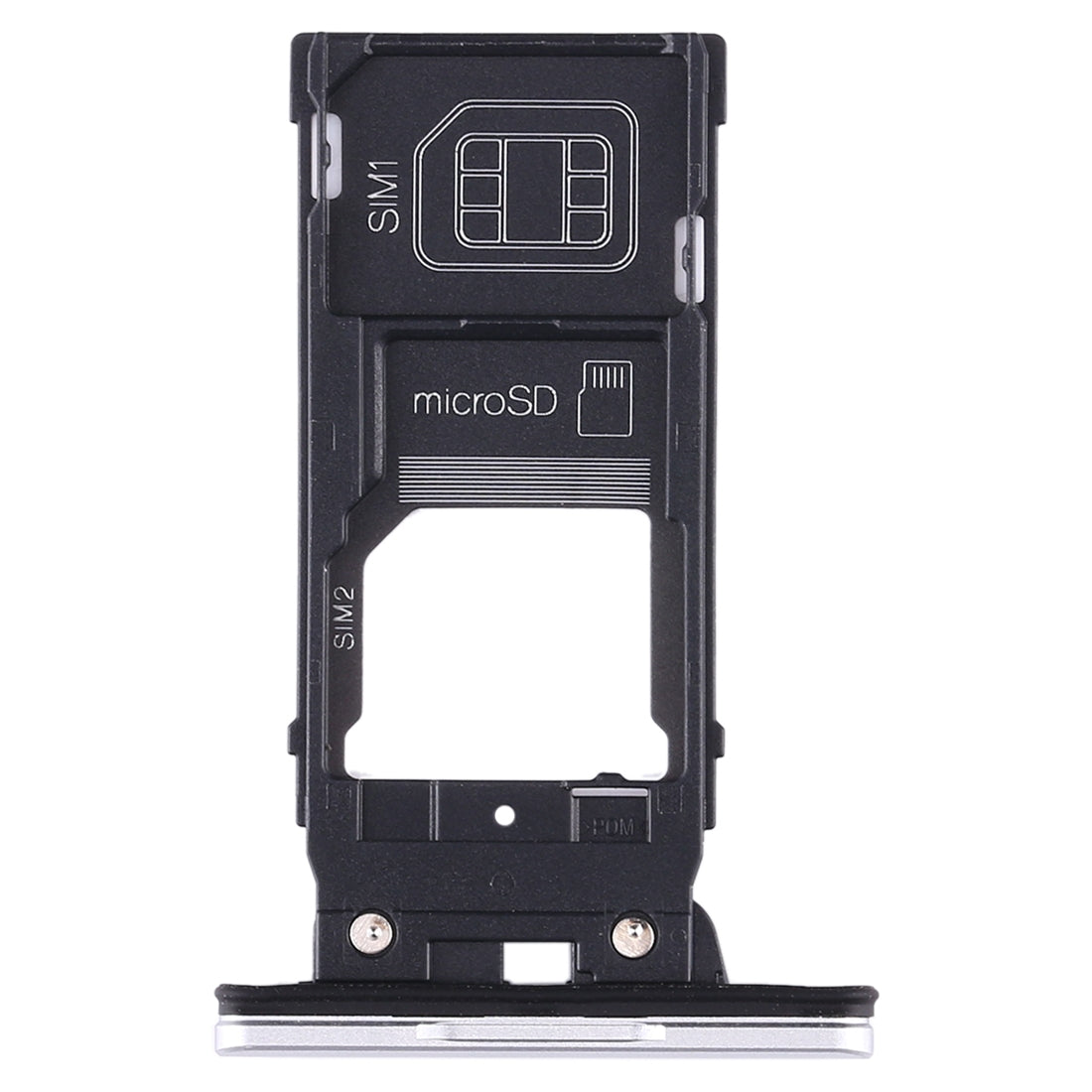 SIM Card Tray + SIM Card Tray + Micro SD Card Tray for Sony Xperia XZ2(Silver)
