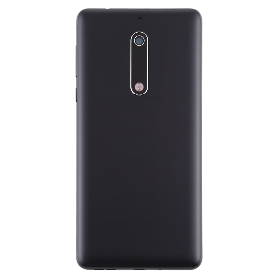 Battery Back Cover with Power & Volume Button Flex Cable & Camera Lens Cover for Nokia 5 TA-1024 TA-1027 TA-1044 TA-1053(Black)
