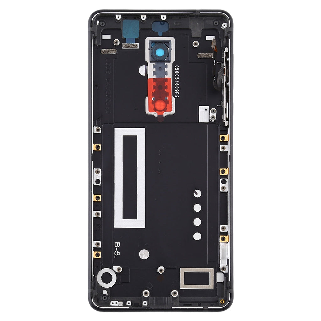 Battery Back Cover with Power & Volume Button Flex Cable & Camera Lens Cover for Nokia 5 TA-1024 TA-1027 TA-1044 TA-1053(Black)