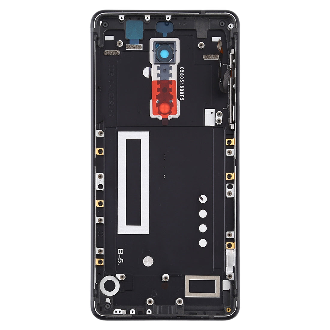 Battery Back Cover with Power & Volume Button Flex Cable & Camera Lens Cover for Nokia 5 TA-1024 TA-1027 TA-1044 TA-1053(Black)