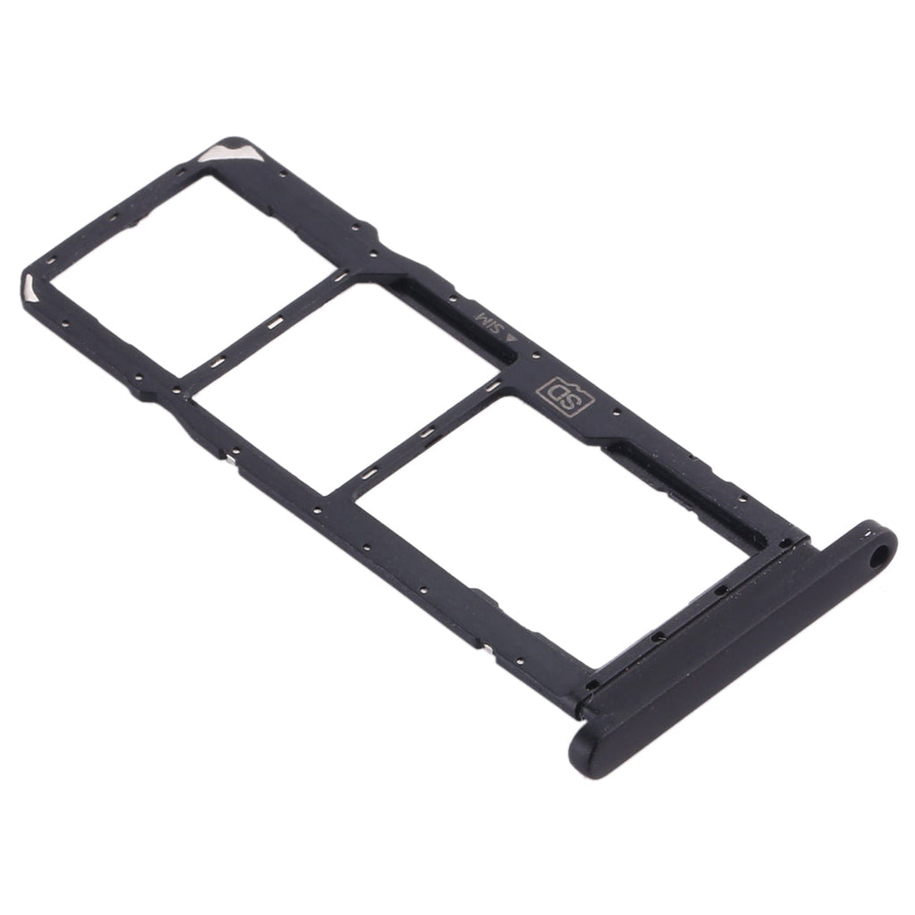 SIM Card Tray + SIM Card Tray + Micro SD Card Tray for Nokia 7.2 / 6.2 TA-1196 TA-1198 TA-1200 TA-1187 TA-1201(Black)