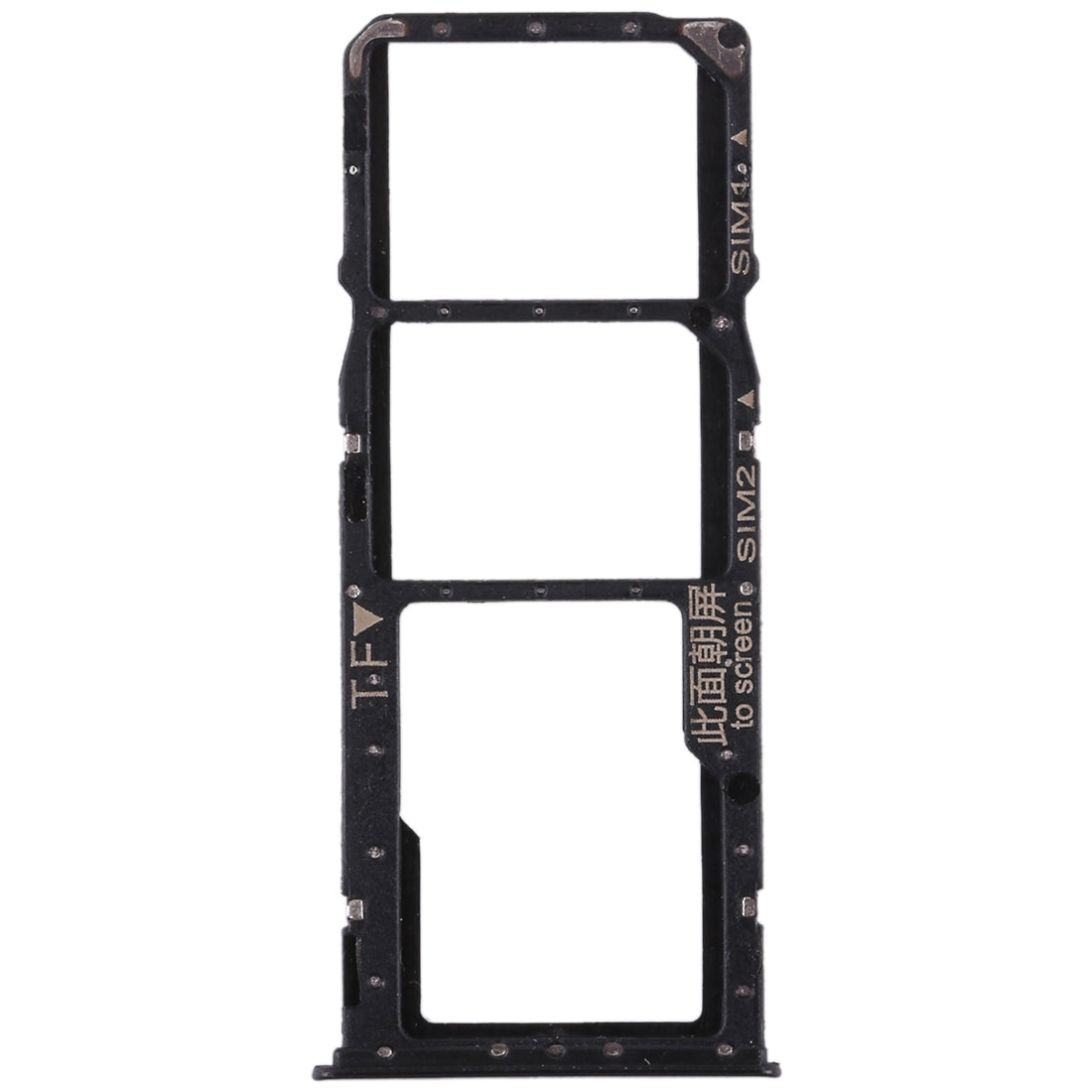 2 SIM Card Tray + Micro SD Card Tray for Huawei Enjoy 8 Plus(Black)
