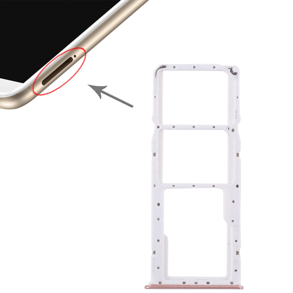 2 SIM Card Tray + Micro SD Card Tray for Huawei Enjoy 8 Plus(Pink)