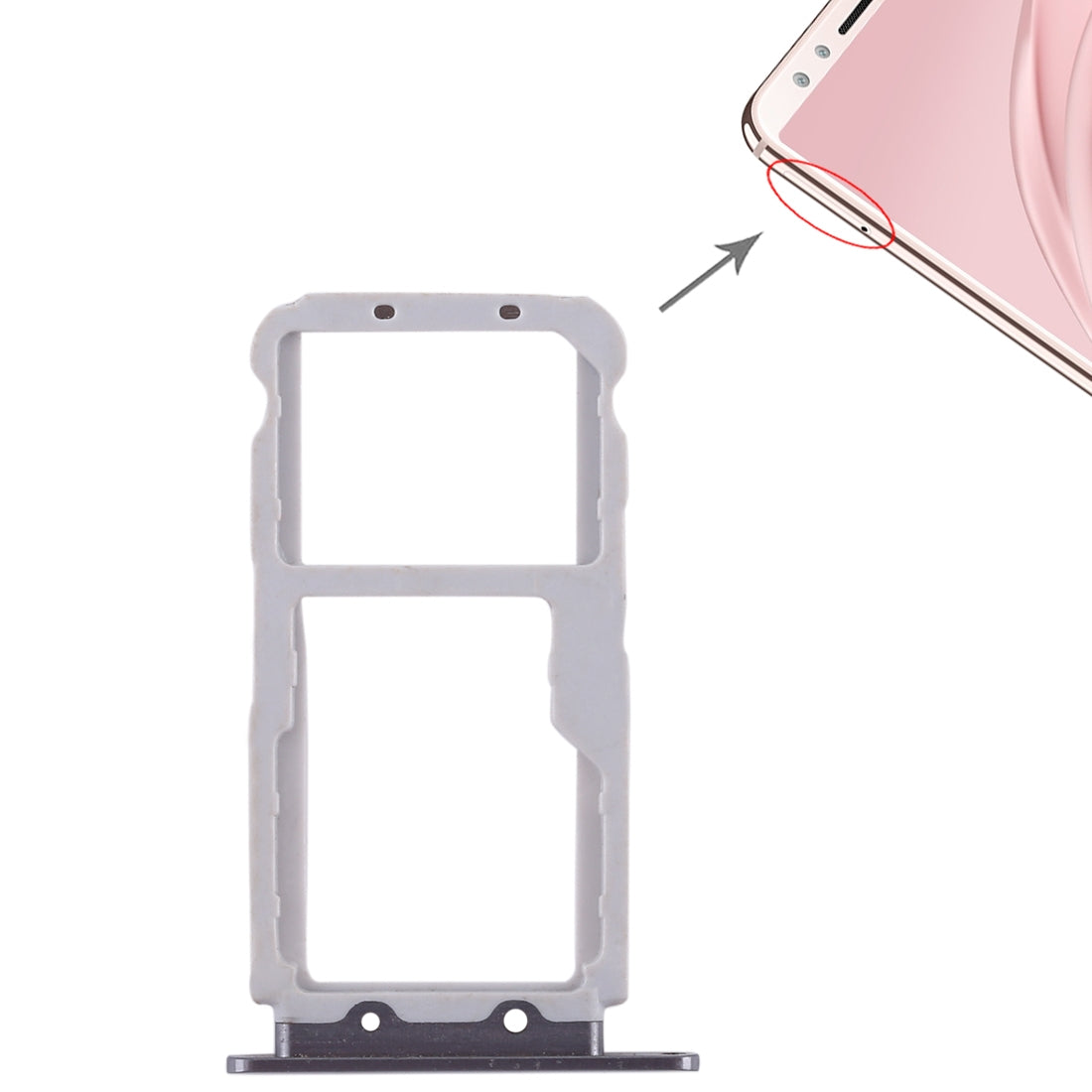 2 SIM Card Tray / Micro SD Card Tray for Huawei Nova 2s(Grey)