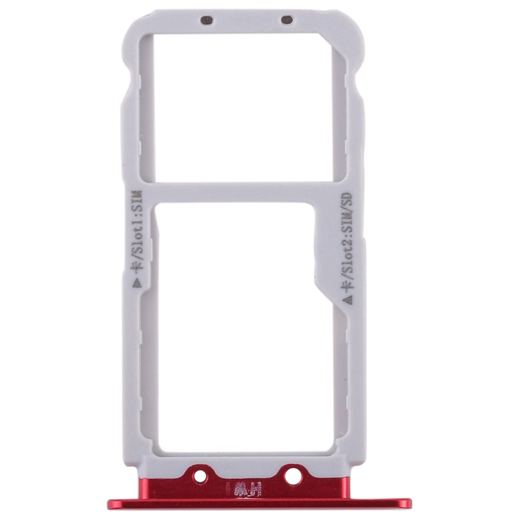 2 SIM Card Tray / Micro SD Card Tray for Huawei Nova 2s(Red)