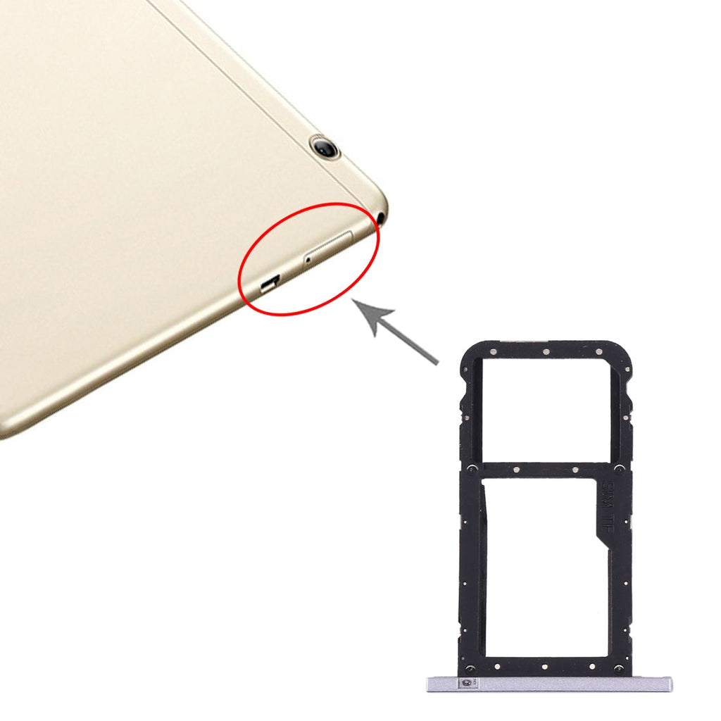 SIM Card Tray + Micro SD Card Tray for Huawei Honor Play Pad 2(9.6 inch)(Silver)