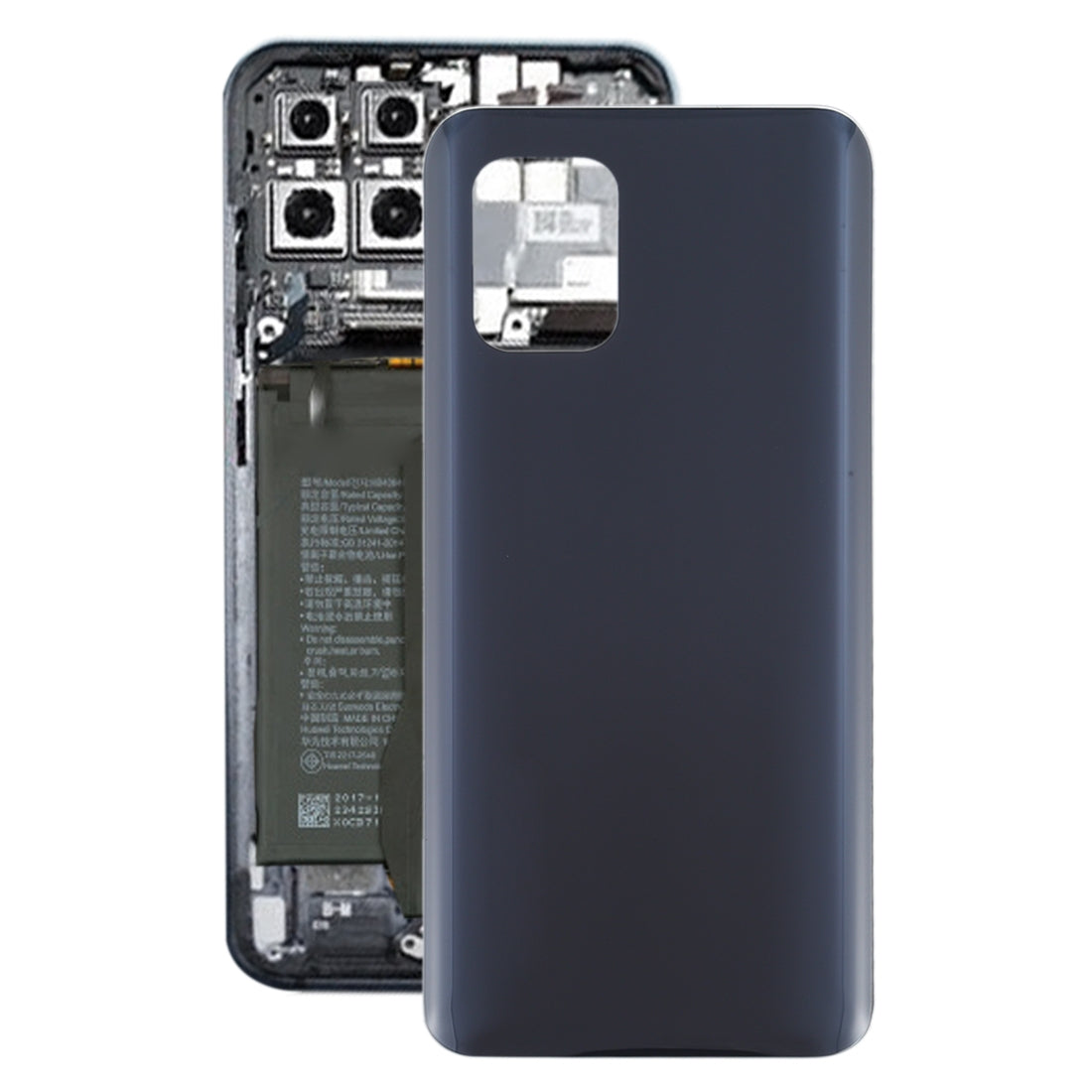 Glass Material Battery Back Cover for Xiaomi Mi 10 Lite 5G/Mi 10 Youth 5G(Black)