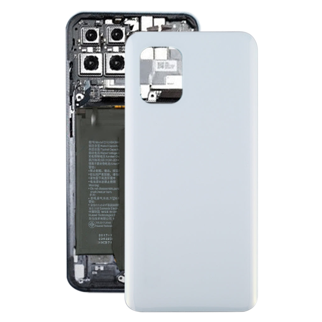 Glass Material Battery Back Cover for Xiaomi Mi 10 Lite 5G/Mi 10 Youth 5G(White)