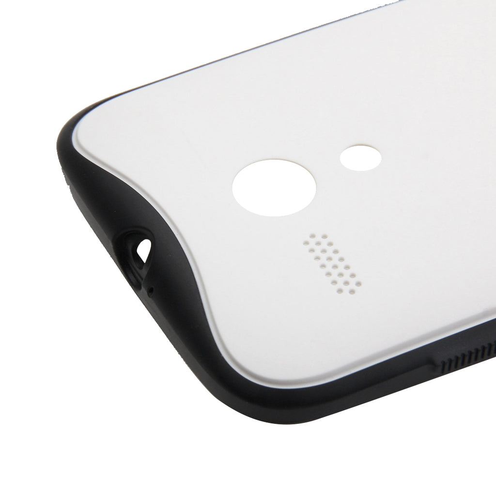 Original Anti-shock Battery Back Cover for Motorola Moto G (White + Black)