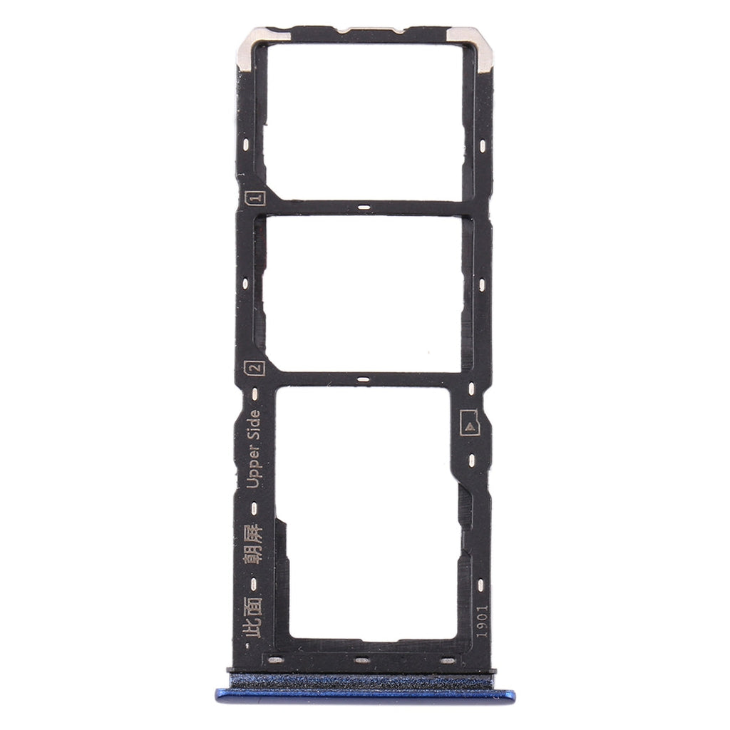 For vivo Y3 SIM Card Tray + SIM Card Tray + Micro SD Card Tray (Blue)