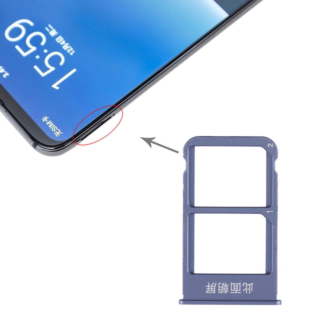 For Meizu 16 Plus SIM Card Tray + SIM Card Tray (Blue)