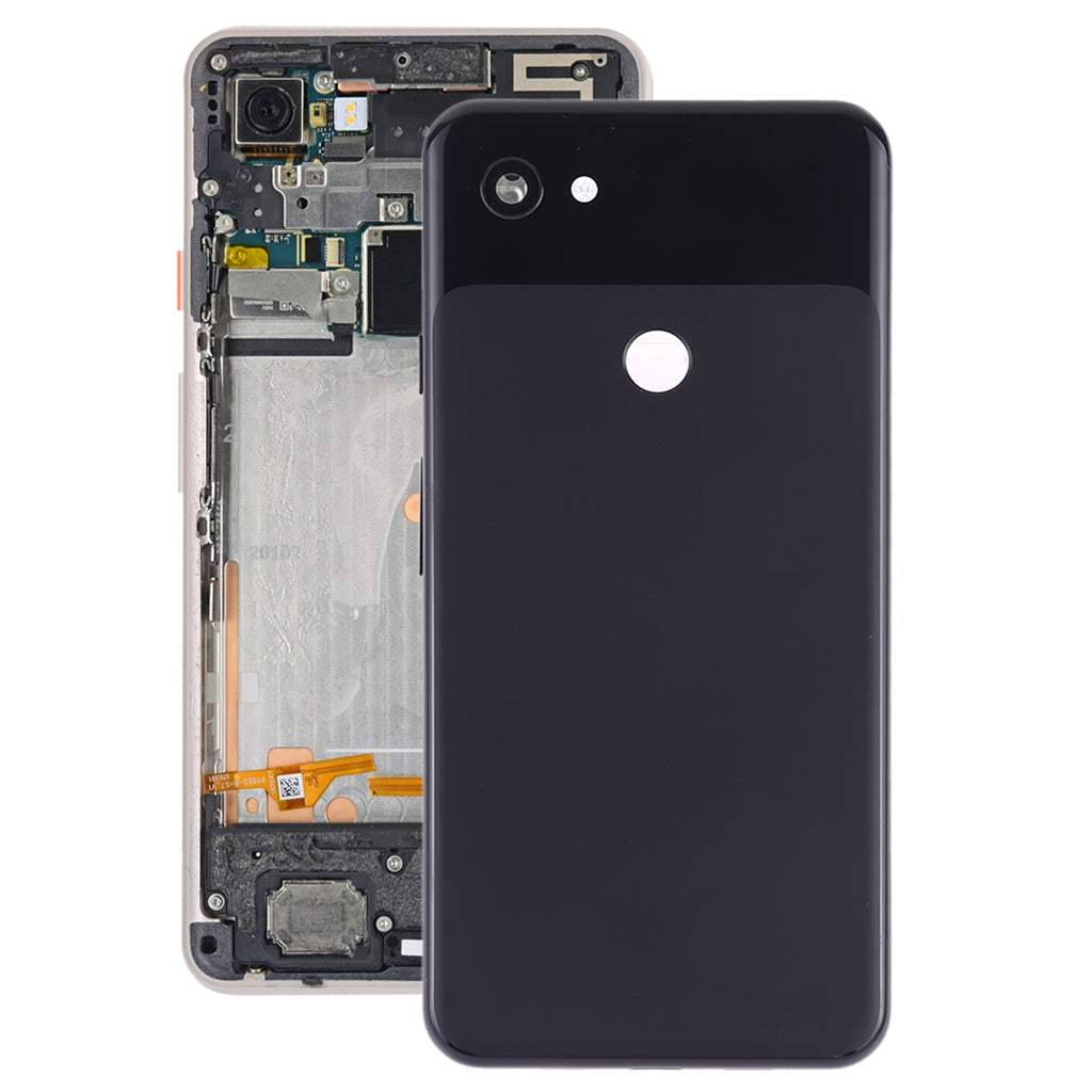 Battery Back Cover with Camera Lens Frame & Side Keys for Google Pixel 3a XL(Black)