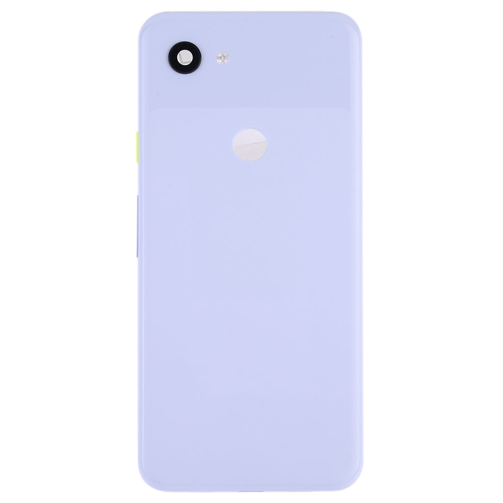 Battery Back Cover with Camera Lens Frame & Side Keys for Google Pixel 3a(Light Purple)