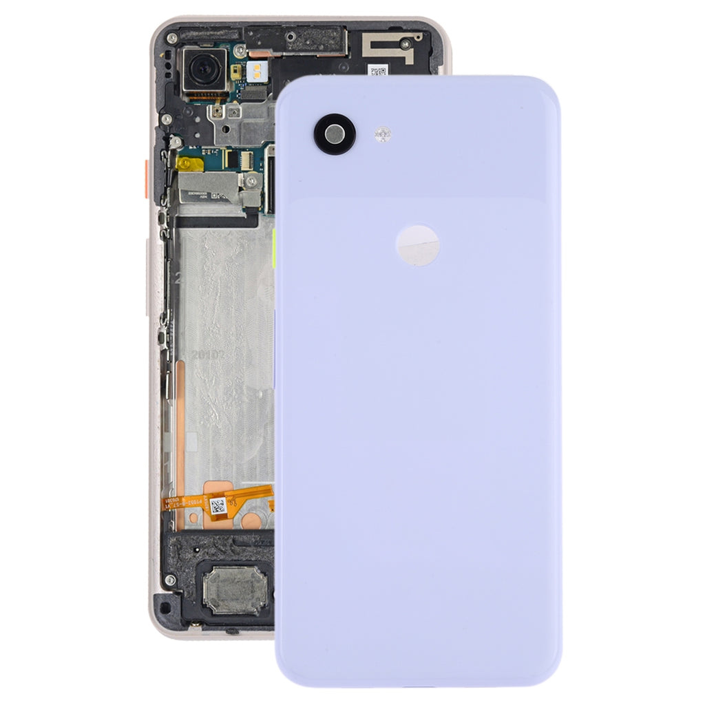 Battery Back Cover with Camera Lens Frame & Side Keys for Google Pixel 3a(Light Purple)