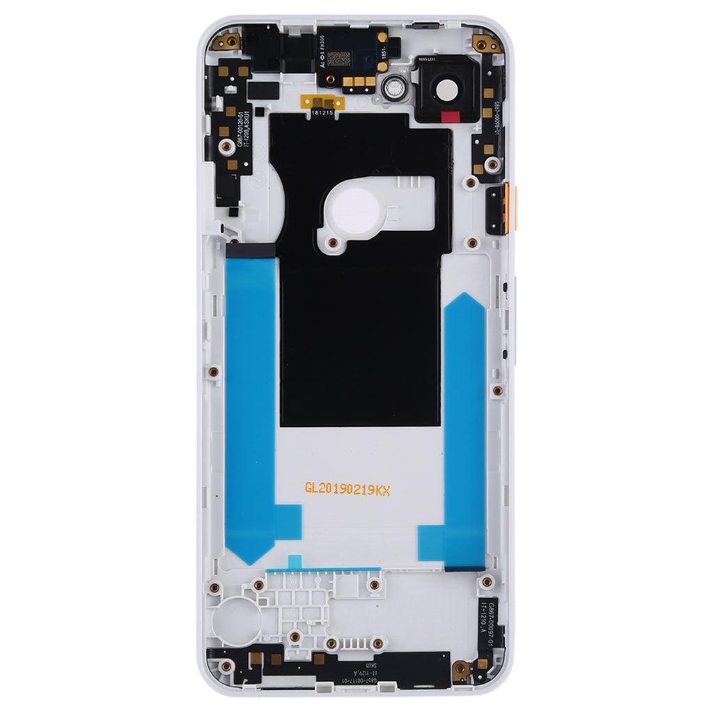 Battery Back Cover with Camera Lens Frame & Side Keys for Google Pixel 3a(White)