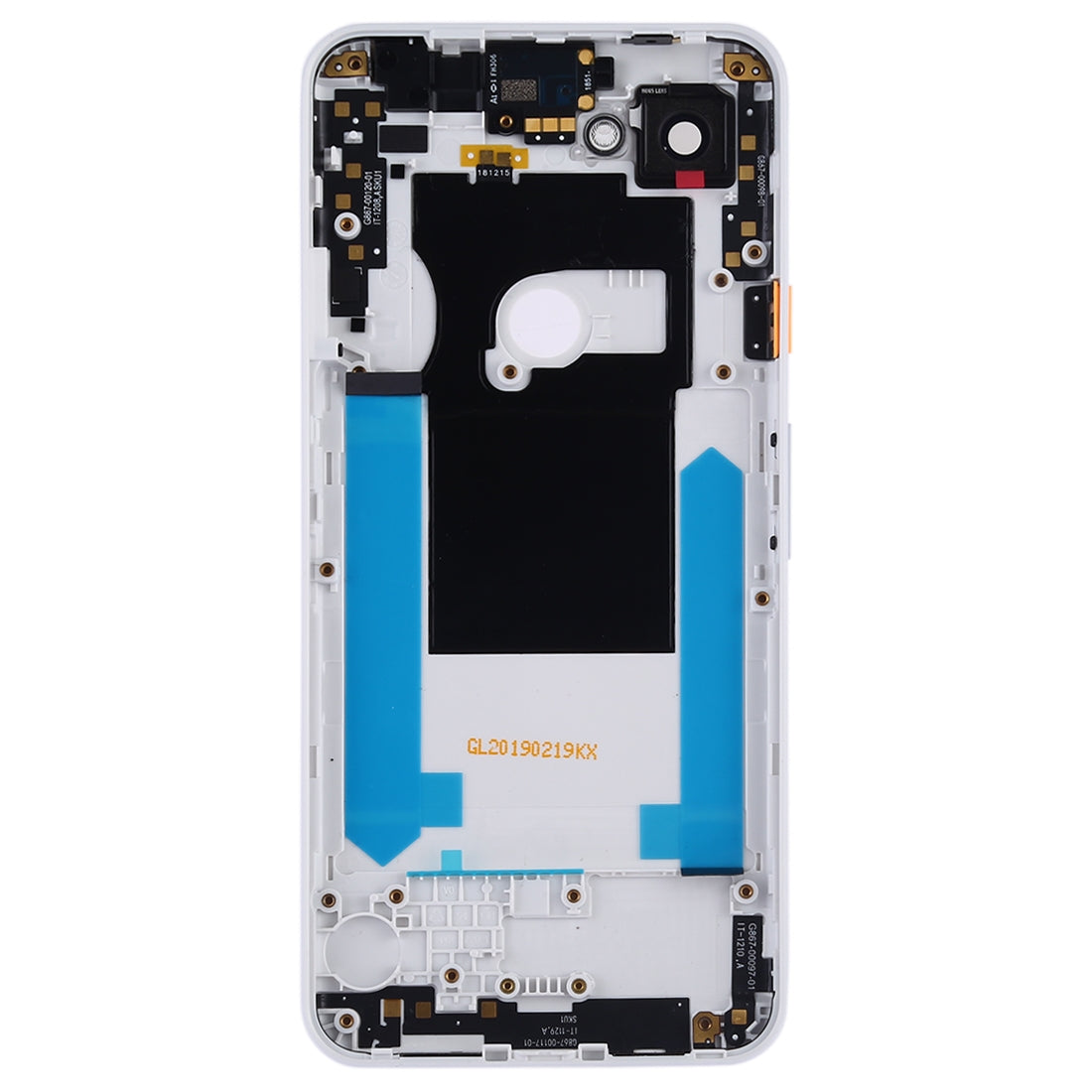 Battery Back Cover with Camera Lens Frame & Side Keys for Google Pixel 3a(White)
