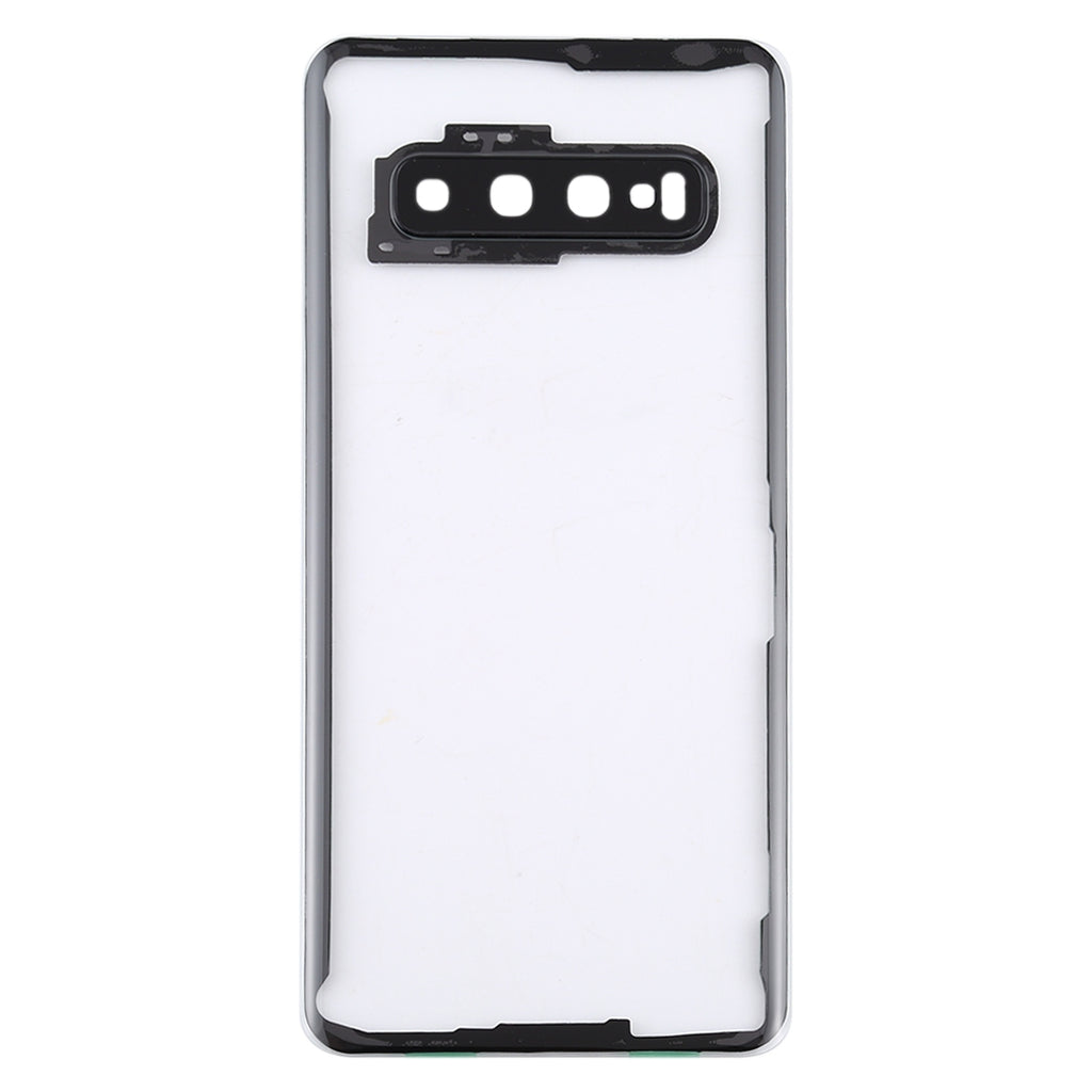 For Samsung Galaxy S10 G973F/DS G973U G973 SM-G973 Transparent Battery Back Cover with Camera Lens Frame (Transparent)