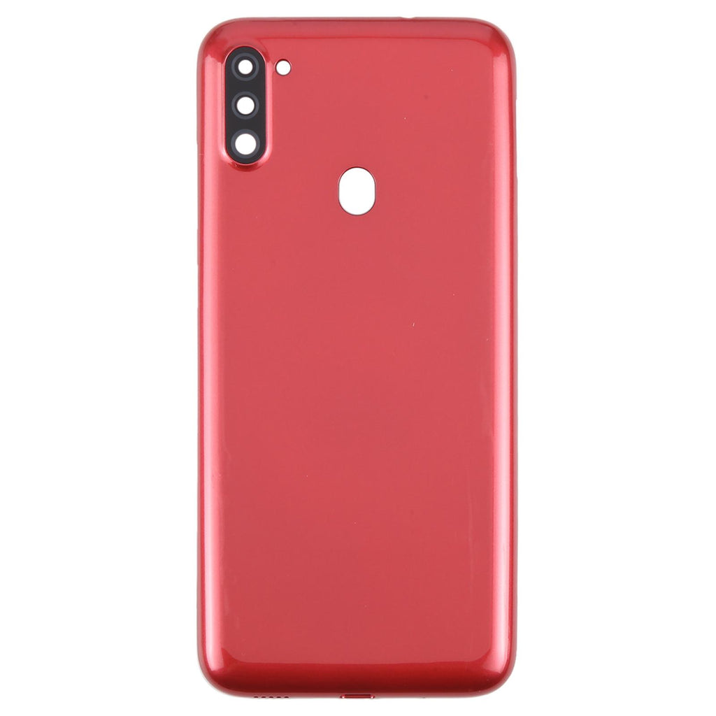 For Samsung Galaxy A11 SM-A115F Battery Back Cover with Camera Lens Frame(Red)