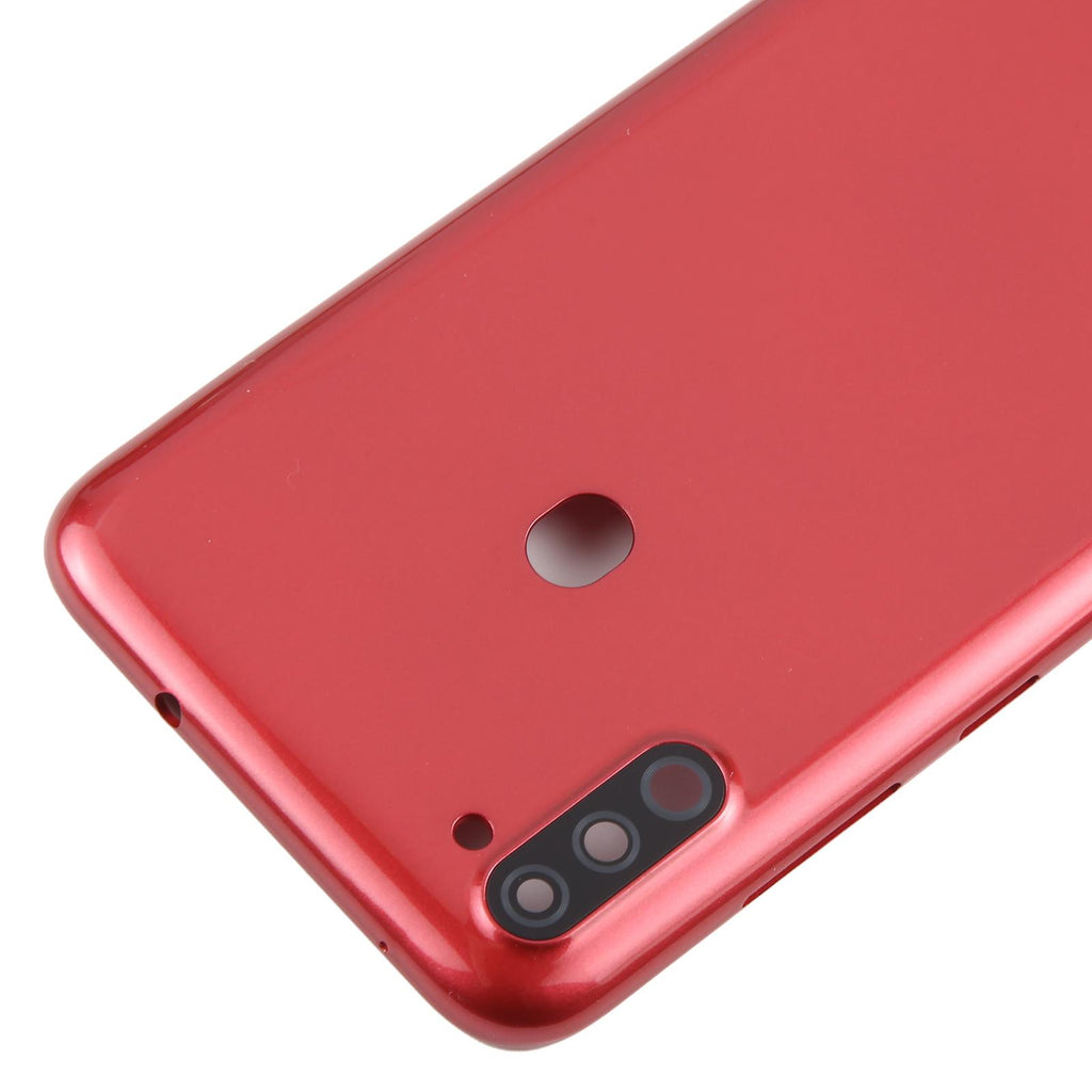 For Samsung Galaxy A11 SM-A115F Battery Back Cover with Camera Lens Frame(Red)