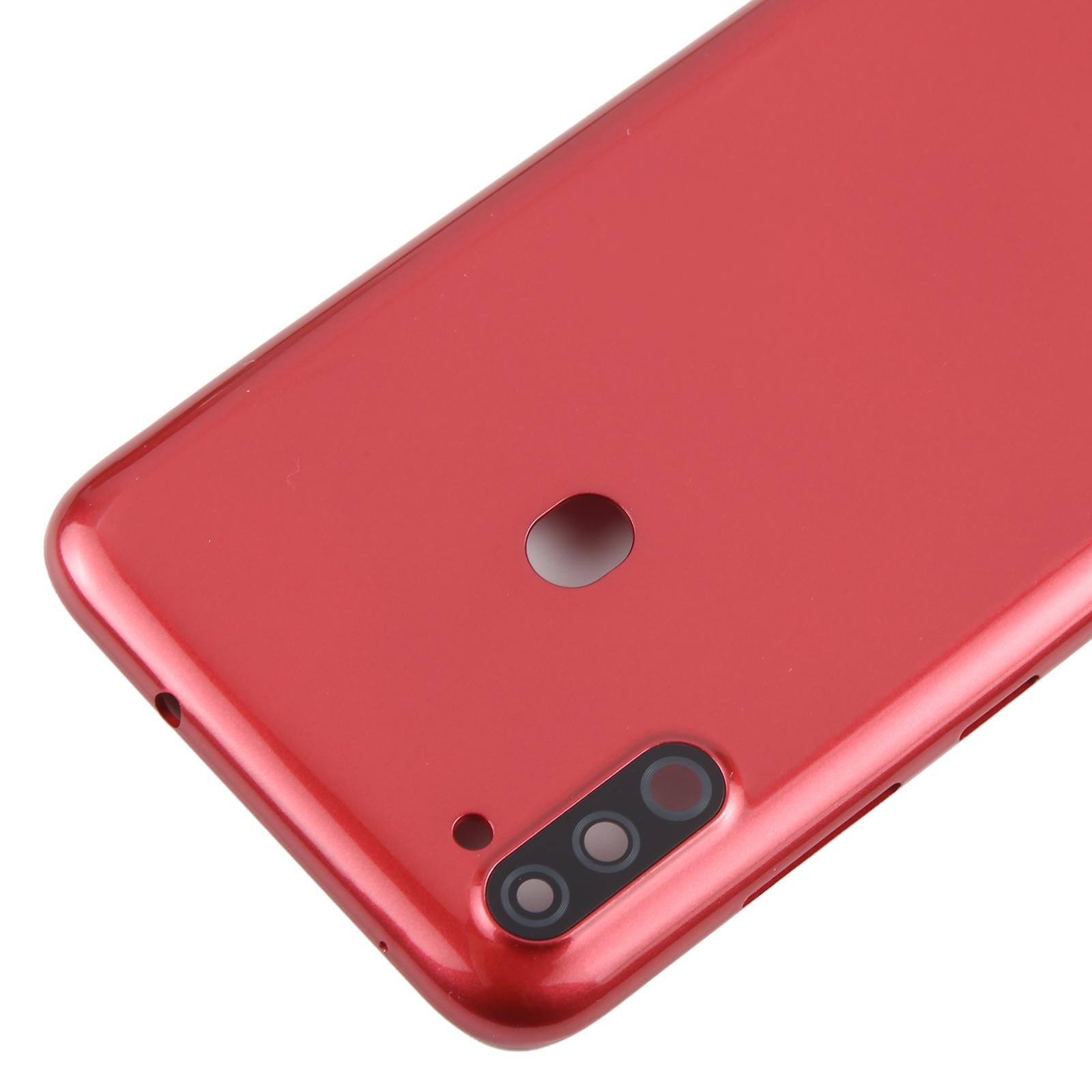 For Samsung Galaxy A11 SM-A115F Battery Back Cover with Camera Lens Frame(Red)