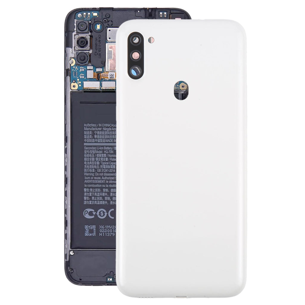 For Samsung Galaxy A11 SM-A115F Battery Back Cover with Camera Lens Frame(White)