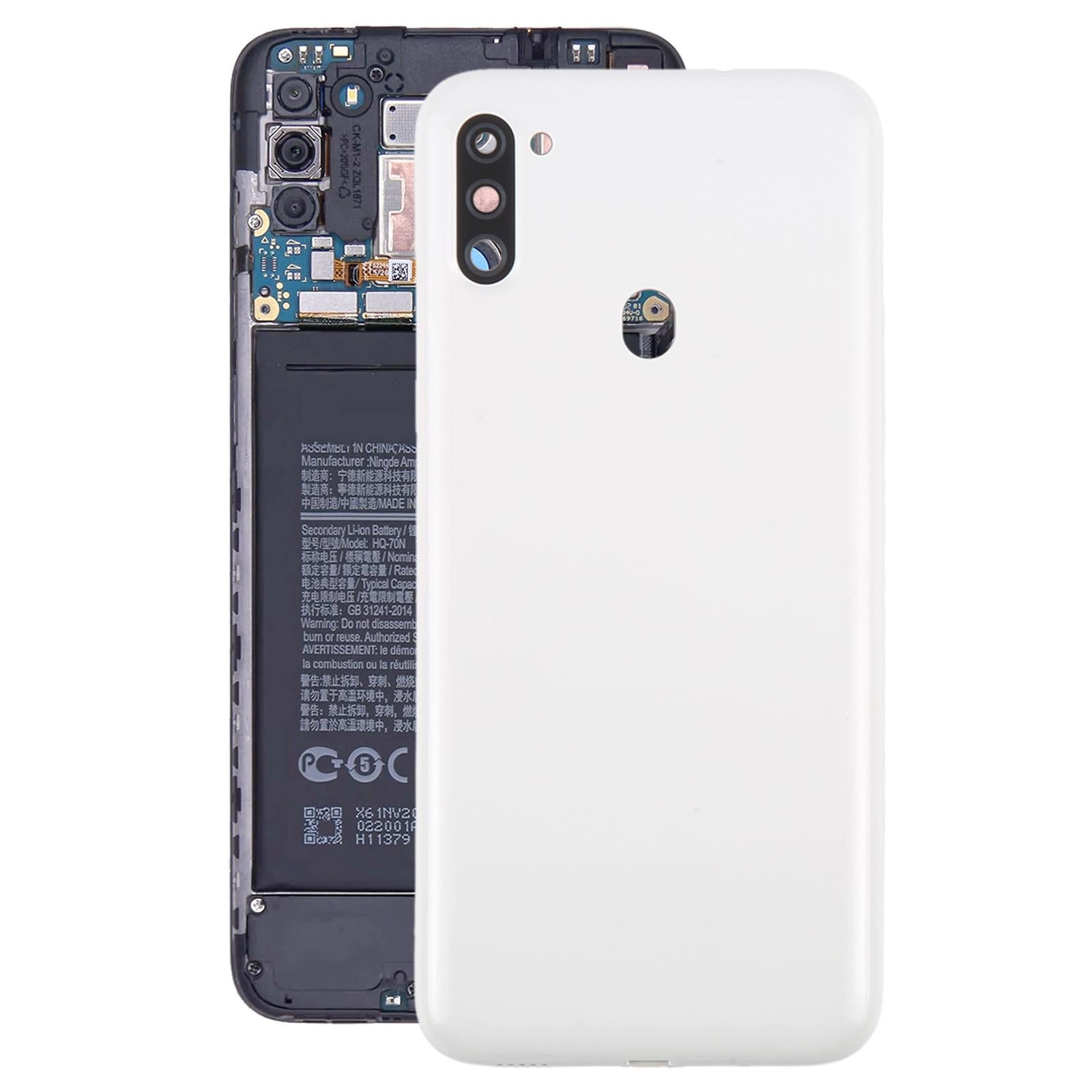 For Samsung Galaxy A11 SM-A115F Battery Back Cover with Camera Lens Frame(White)