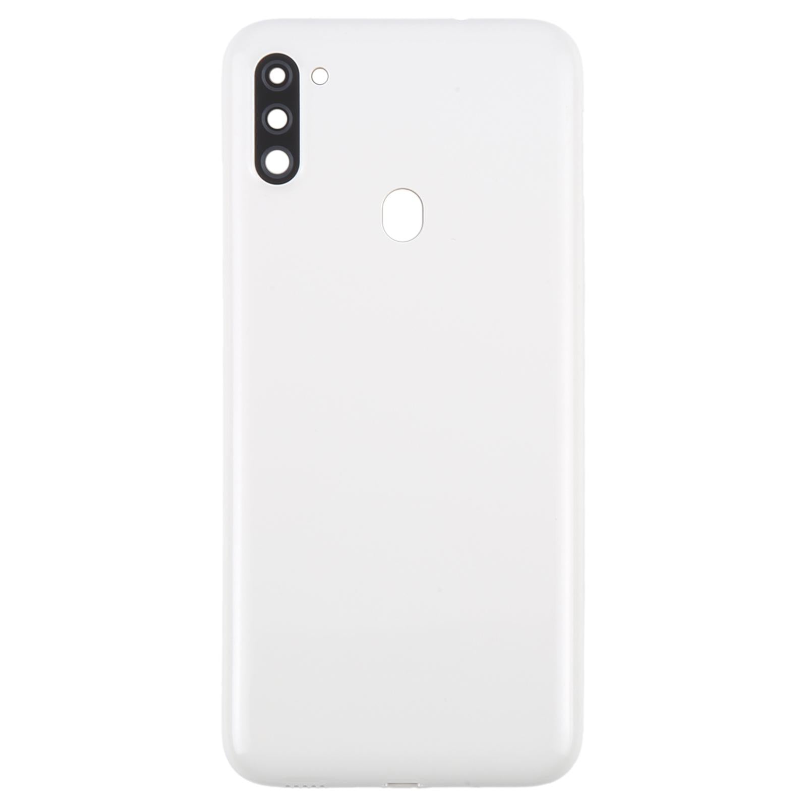 For Samsung Galaxy A11 SM-A115F Battery Back Cover with Camera Lens Frame(White)