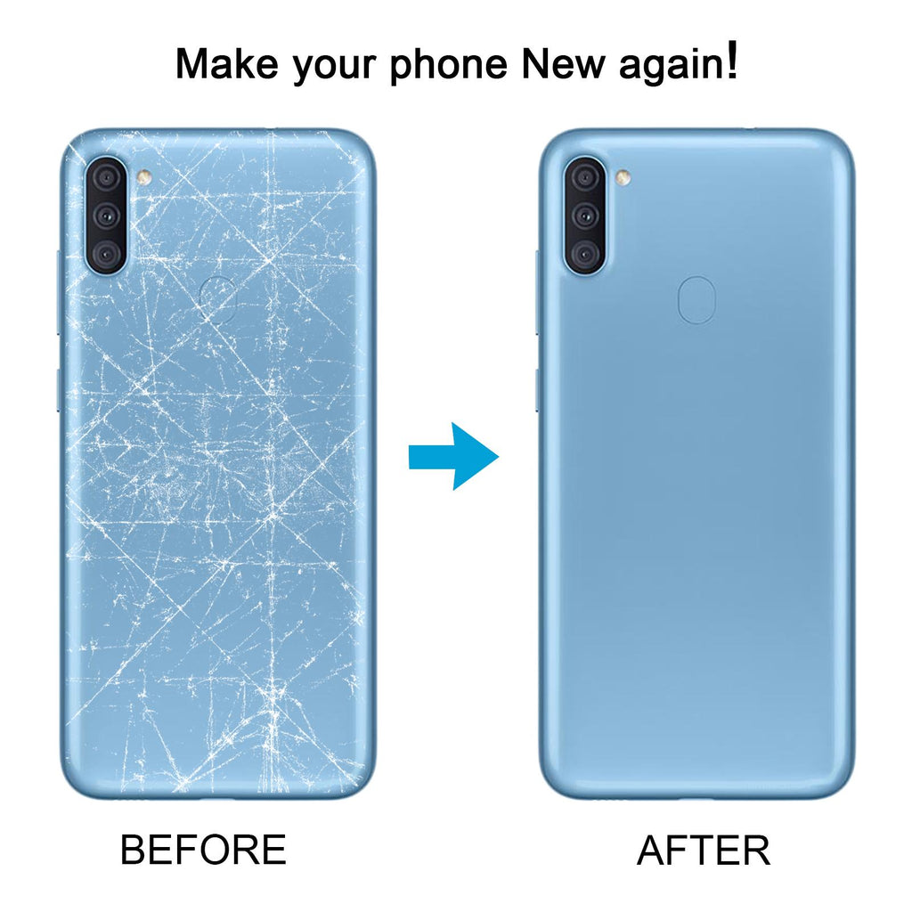 For Samsung Galaxy A11 SM-A115F Battery Back Cover with Camera Lens Frame(Blue)