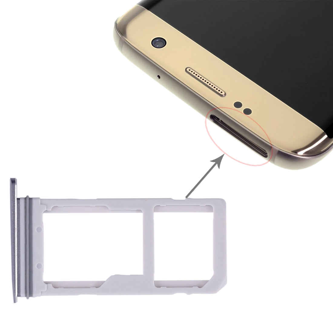 For Galaxy S7 Edge 2 SIM Card Tray / Micro SD Card Tray (Blue)