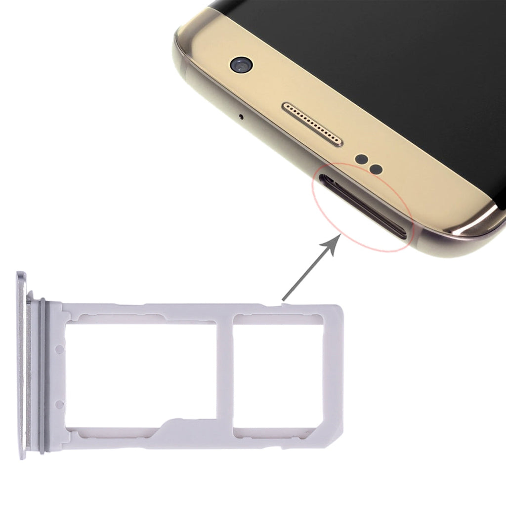 For Galaxy S7 Edge 2 SIM Card Tray / Micro SD Card Tray (White)