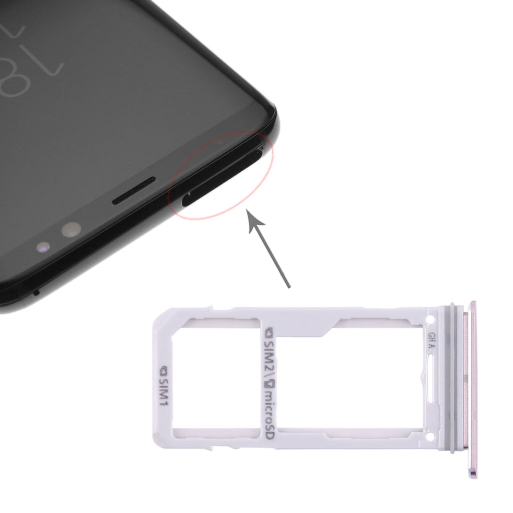 For Galaxy S8 / S8+ 2 SIM Card Tray / Micro SD Card Tray (Pink)