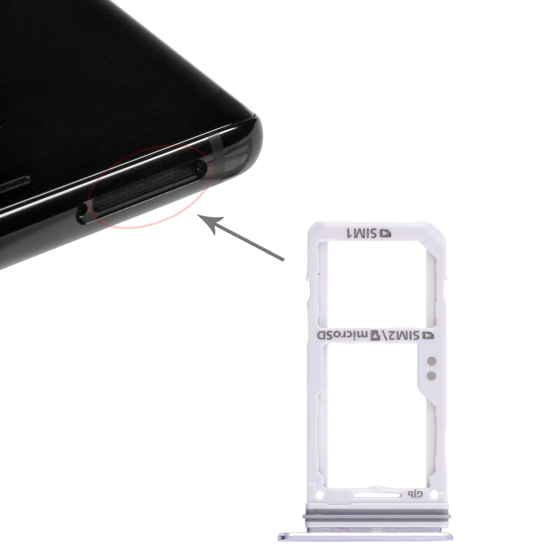 For Galaxy Note 8 2 SIM Card Tray / Micro SD Card Tray (Grey)