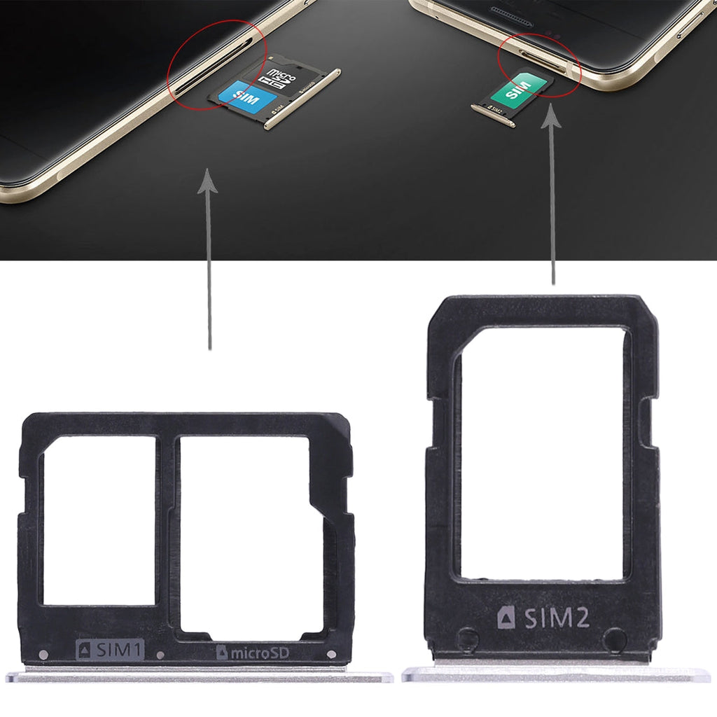 For Galaxy A5108 / A7108 2 SIM Card Tray + Micro SD Card Tray (White)