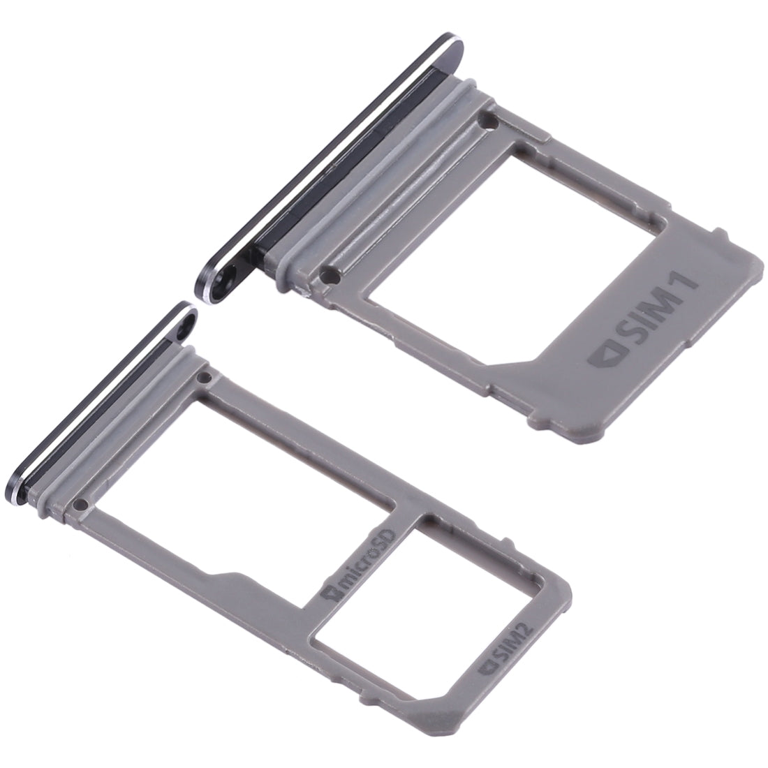 For Galaxy A520 / A720 2 SIM Card Tray + Micro SD Card Tray (Black)